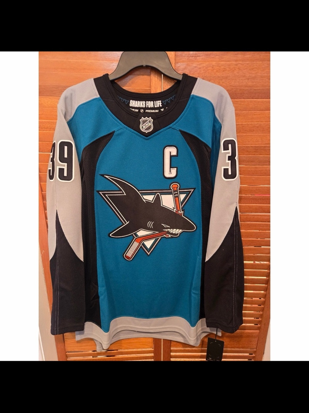 San Jose Sharks Fanatics Premium Throwback Couture Jersey Men Size 46
